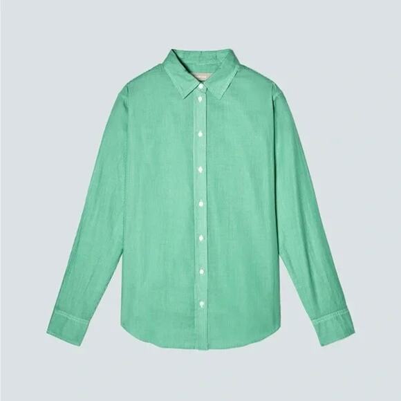 Everlane The Silky 100% Cotton Relaxed Shirt in Mint 6 NEW - Picture 2 of 6